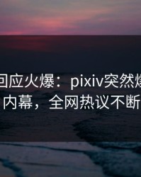 主持人回应火爆：pixiv突然爆出八卦内幕，全网热议不断