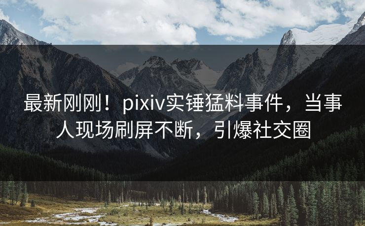 最新刚刚！pixiv实锤猛料事件，当事人现场刷屏不断，引爆社交圈