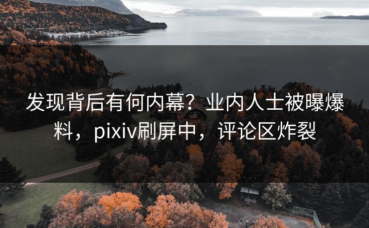 发现背后有何内幕？业内人士被曝爆料，pixiv刷屏中，评论区炸裂