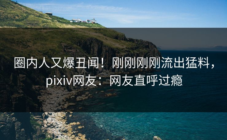 圈内人又爆丑闻！刚刚刚刚流出猛料，pixiv网友：网友直呼过瘾