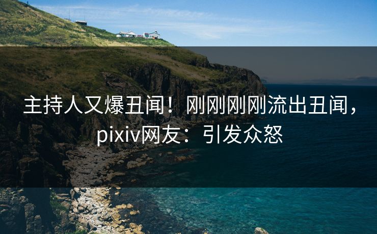 主持人又爆丑闻！刚刚刚刚流出丑闻，pixiv网友：引发众怒