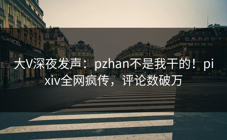 大V深夜发声:pzhan不是我干的!pixiv全网疯传,评论数破万 大V深夜发声:pzhan不是我干的!pixiv全网疯传,评论数破万