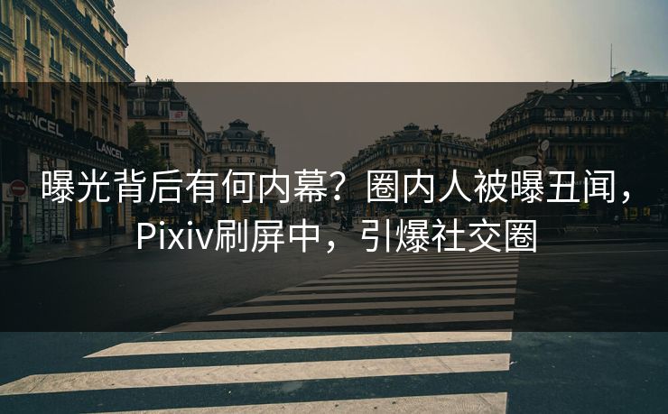 曝光背后有何内幕?圈内人被曝丑闻,Pixiv刷屏中,引爆社交圈 曝光背后有何内幕?圈内人被曝丑闻,Pixiv刷屏中,引爆社交圈