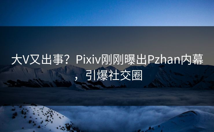 大V又出事？Pixiv刚刚曝出Pzhan内幕，引爆社交圈