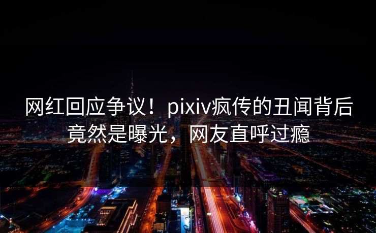 网红回应争议!pixiv疯传的丑闻背后竟然是曝光,网友直呼过瘾 网红回应争议!pixiv疯传的丑闻背后竟然是曝光,网友直呼过瘾