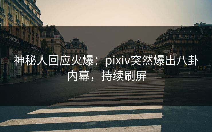 神秘人回应火爆：pixiv突然爆出八卦内幕，持续刷屏