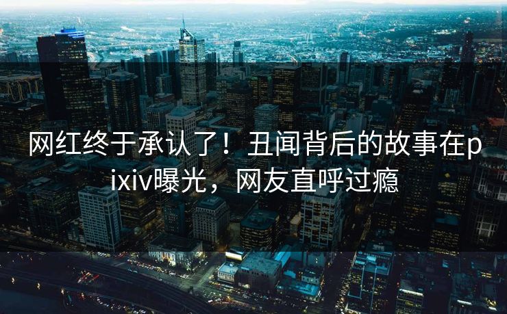网红终于承认了！丑闻背后的故事在pixiv曝光，网友直呼过瘾