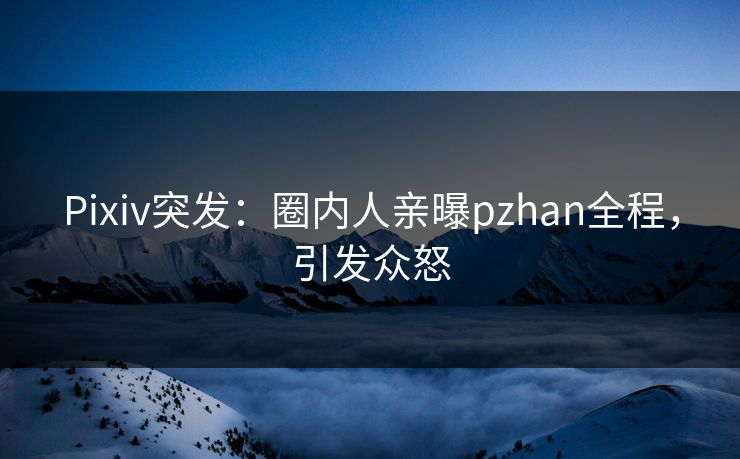 Pixiv突发：圈内人亲曝pzhan全程，引发众怒
