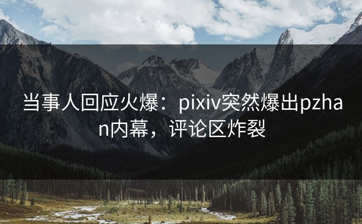 当事人回应火爆：pixiv突然爆出pzhan内幕，评论区炸裂