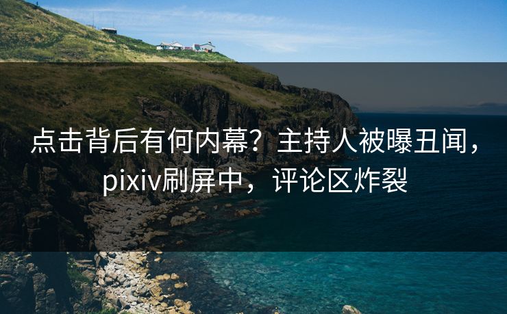 点击背后有何内幕？主持人被曝丑闻，pixiv刷屏中，评论区炸裂